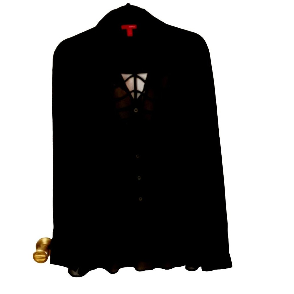 Bongo blouse, black, 1X, women's